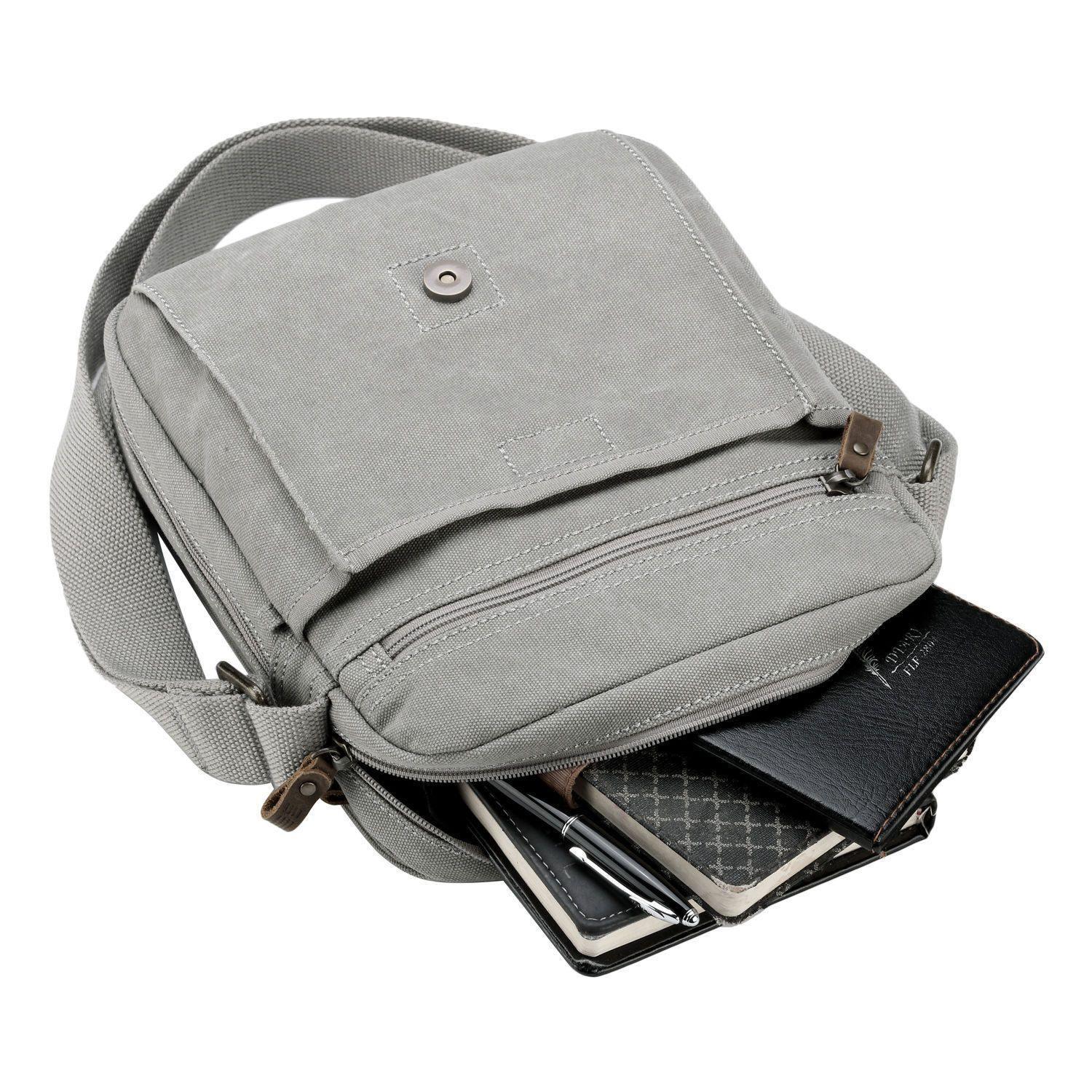 TRP0211 Troop London Classic Canvas Crossbody Bag for Men & Women - Stylish & Durable Everyday Shoulder Bag for Work, Travel & Casual Outings