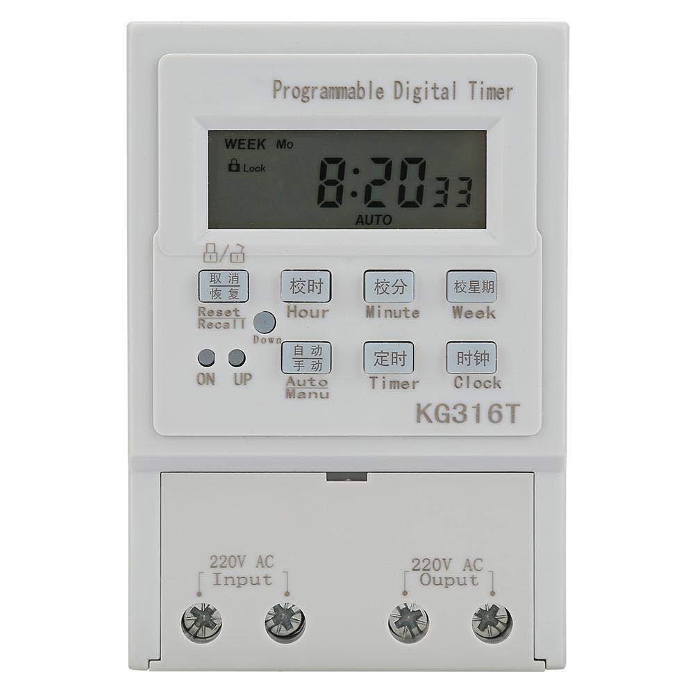 220V 25A Digital Timer Switch with LCD Display - 1W Programmable Electrical Timer for Energy Saving - Perfect for Home Automation, Lighting Control, and Appliance Scheduling
