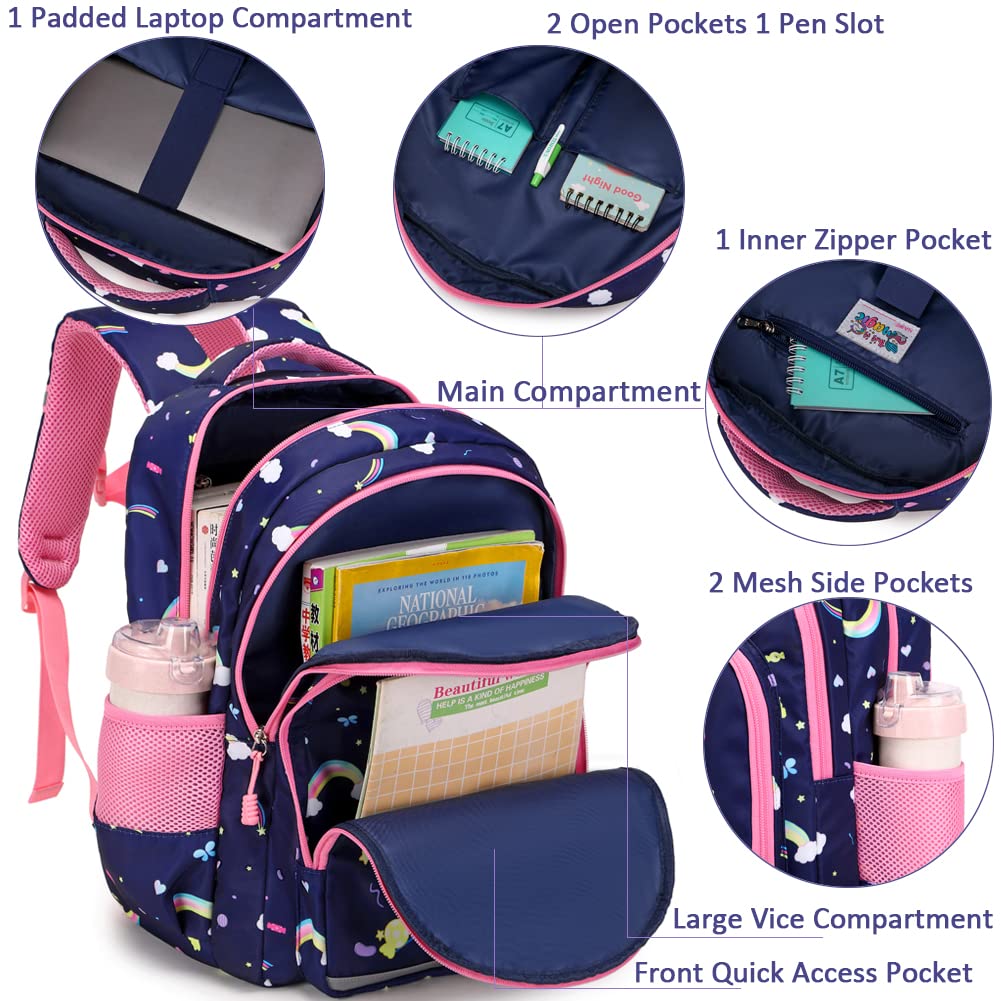 **Meisohua Unicorn Backpack for Girls - Lightweight School Bookbag with Pencil Case, Perfect for Elementary, Middle School & Travel (Pink, 15 Inch)**    *Ideal for school, day trips, sleepovers, and outdoor adventures!*
