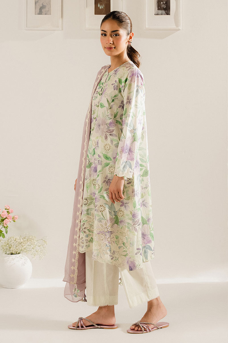 LAVENDER SERENITY 3-Piece Outfit Set (Shirt, Pants & Dupatta) - Elegant Women's Ethnic Wear for Festivals, Weddings & Special Occasions