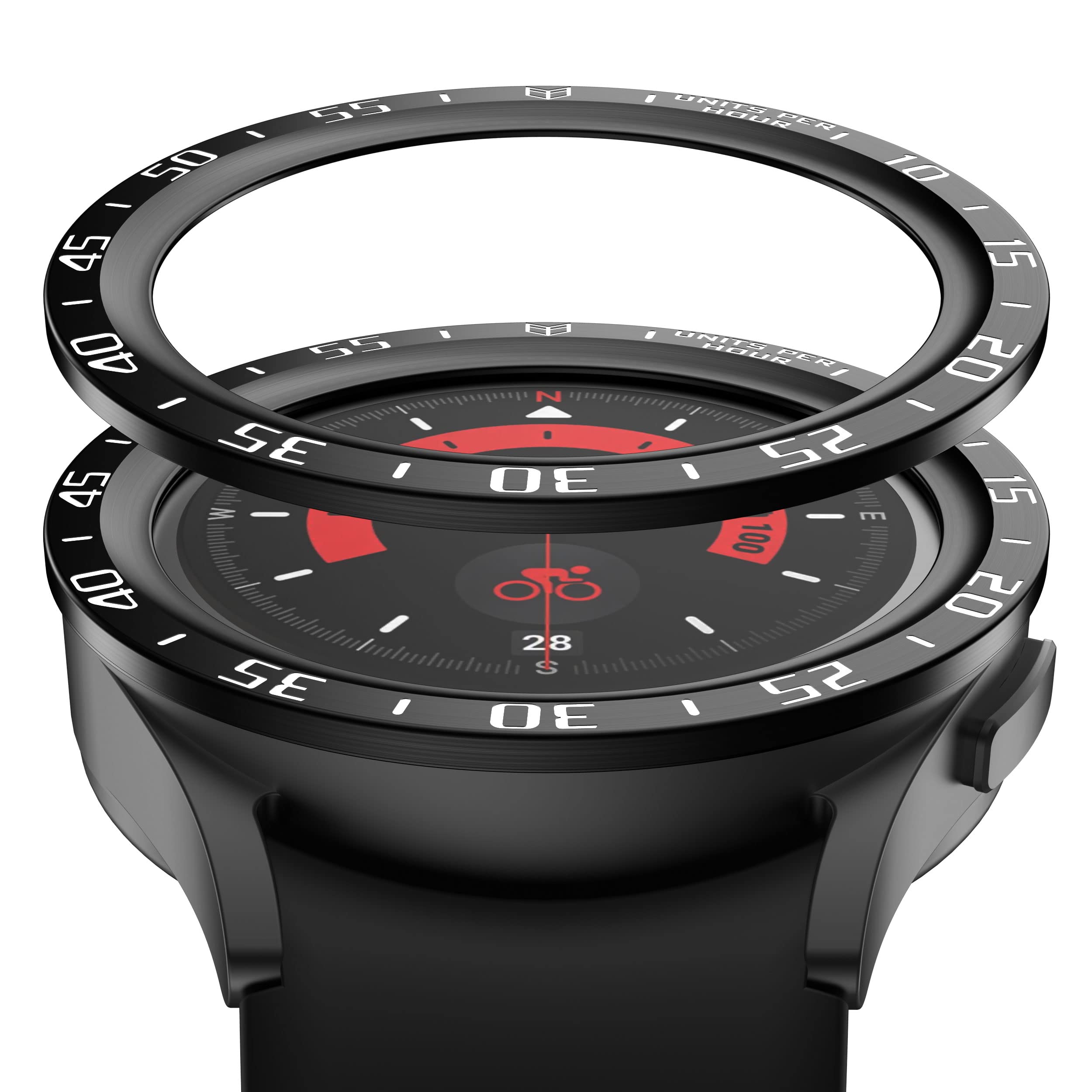 Stainless Steel Bezel Ring for Samsung Galaxy Watch 5 Pro - Anti-Scratch Protective Cover with Adhesive Loop | Perfect for Workouts, Outdoor Activities & Everyday Wear