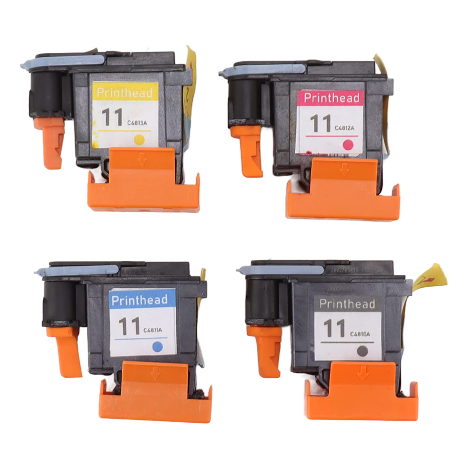 4-Pack HP Designjet Printhead Replacement - Magenta, Black, Cyan, Yellow for HP Designjet 100/110/111/500/510/800/813/850 - Compatible with HP 11 Printhead - Ideal for Large Format Printing, CAD Drawings & Photo Printing