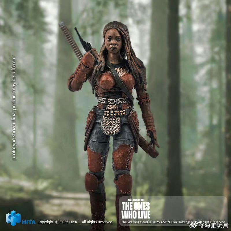 Pre Order 1/18 HIYA 4-Inch Action Figure - The Walking Dead: The Ones Who Lived Michonne Collectible Mini Series | Highly Detailed Sculpt | Perfect for Display, Collection, and Role-Playing Scenes