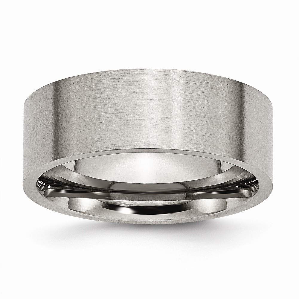 8mm Brushed Titanium Engravable Flat Band Ring for Women - Sizes 6-14 (10,10.5,11,11.5,12,12.5,13,13.5,14,6,6.5,7,7.5,8,8.5,9,9.5) - Perfect Wedding Band, Anniversary Gift & Everyday Jewelry