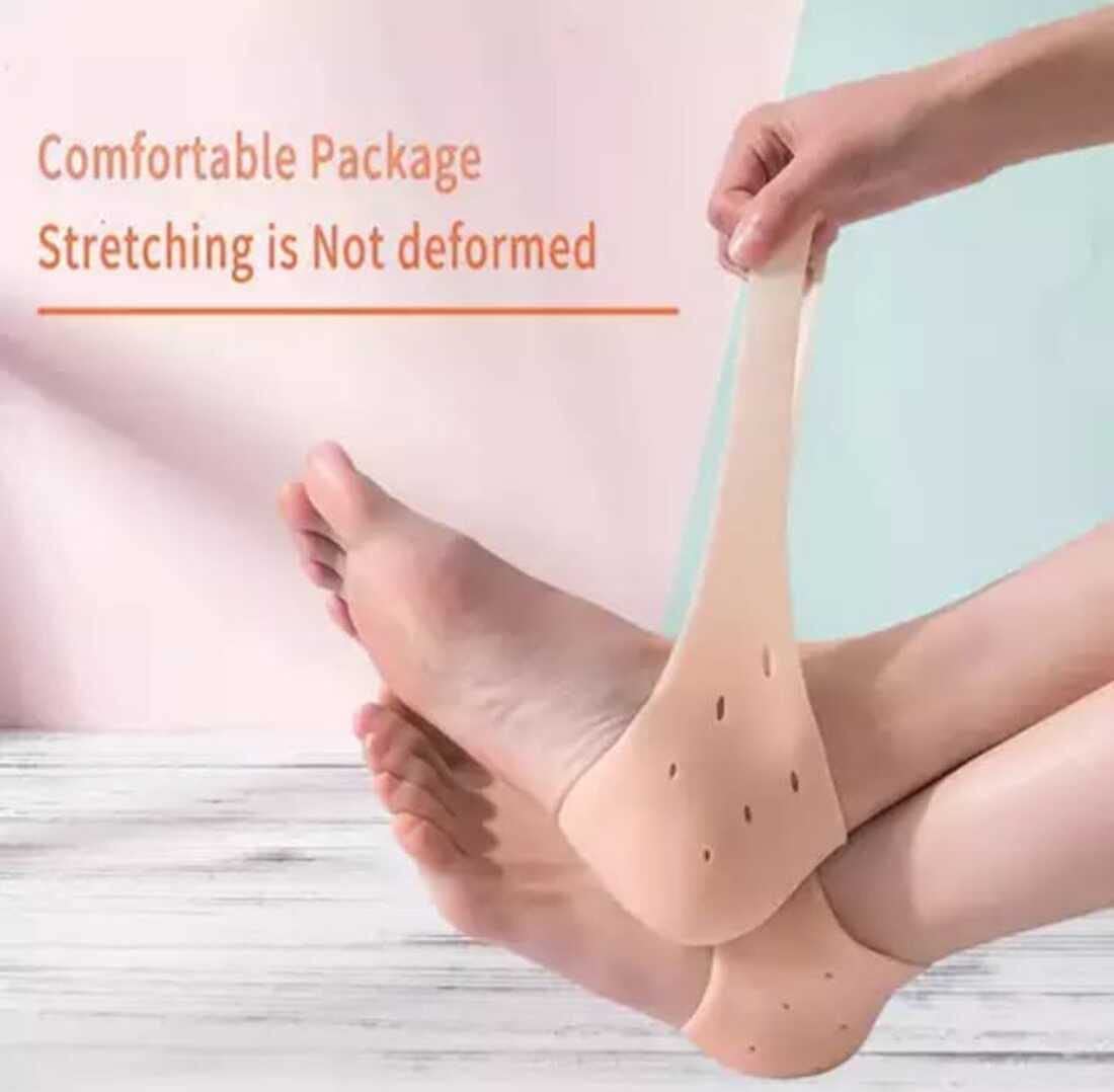 KUMISHRI Silicone Gel Heel Pad Socks for Men & Women – Soft Cushioned Moisturizing Socks for Cracked Heels, Foot Pain Relief & Plantar Fasciitis Support – Perfect for Daily Wear, Running, Hiking & Home Comfort