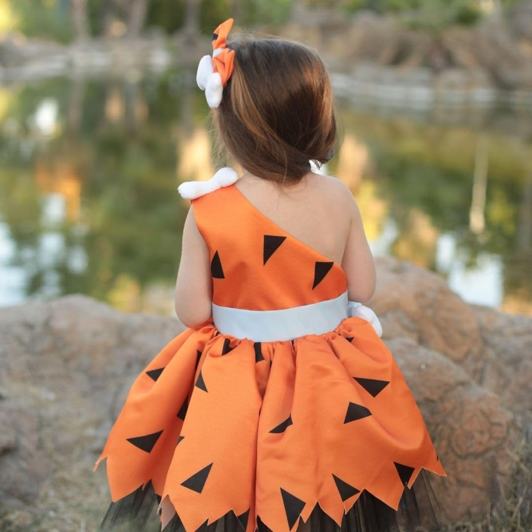 Bamm-Bamm Cave Girl Costume for Toddler Girls & Adults - Stone Age Themed Halloween Outfit for Kids & Women | Perfect for Halloween Parties, Cosplay Events & Themed Birthday Celebrations