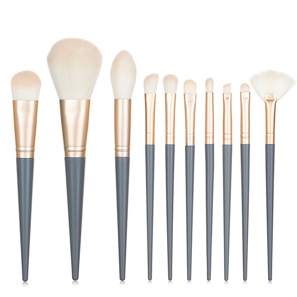 10-Piece Professional Makeup Brush Set - Concealer, Blush, Loose Powder, Eyeshadow & Highlighter Brushes for Flawless Face Makeup | Perfect for Daily Use, Travel & Professional Makeup Artists