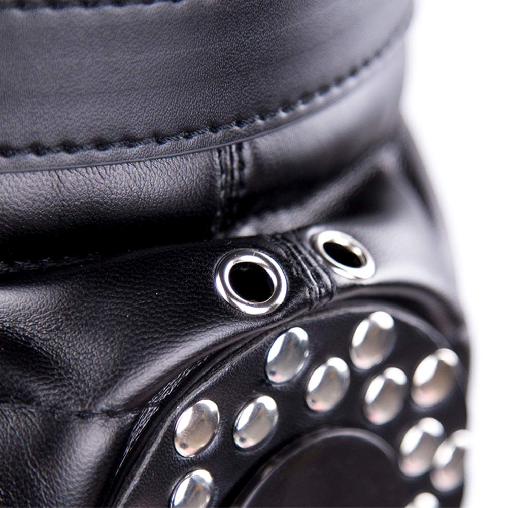 Adjustable Leather BDSM Mask Hood with Breathing Hole & Padlock - Full Face Restraint Blindfold for Men, Women & Couples - Perfect for Role Play, Fetish Parties & Spicing Up Your Sex Life
