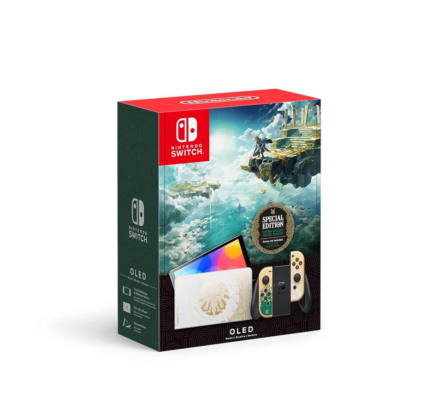 Nintendo Switch OLED Limited Edition - The Legend of Zelda: Tears of the Kingdom Bundle | Gaming Console with Exclusive Zelda Design | Perfect for Home Entertainment & Travel Gaming