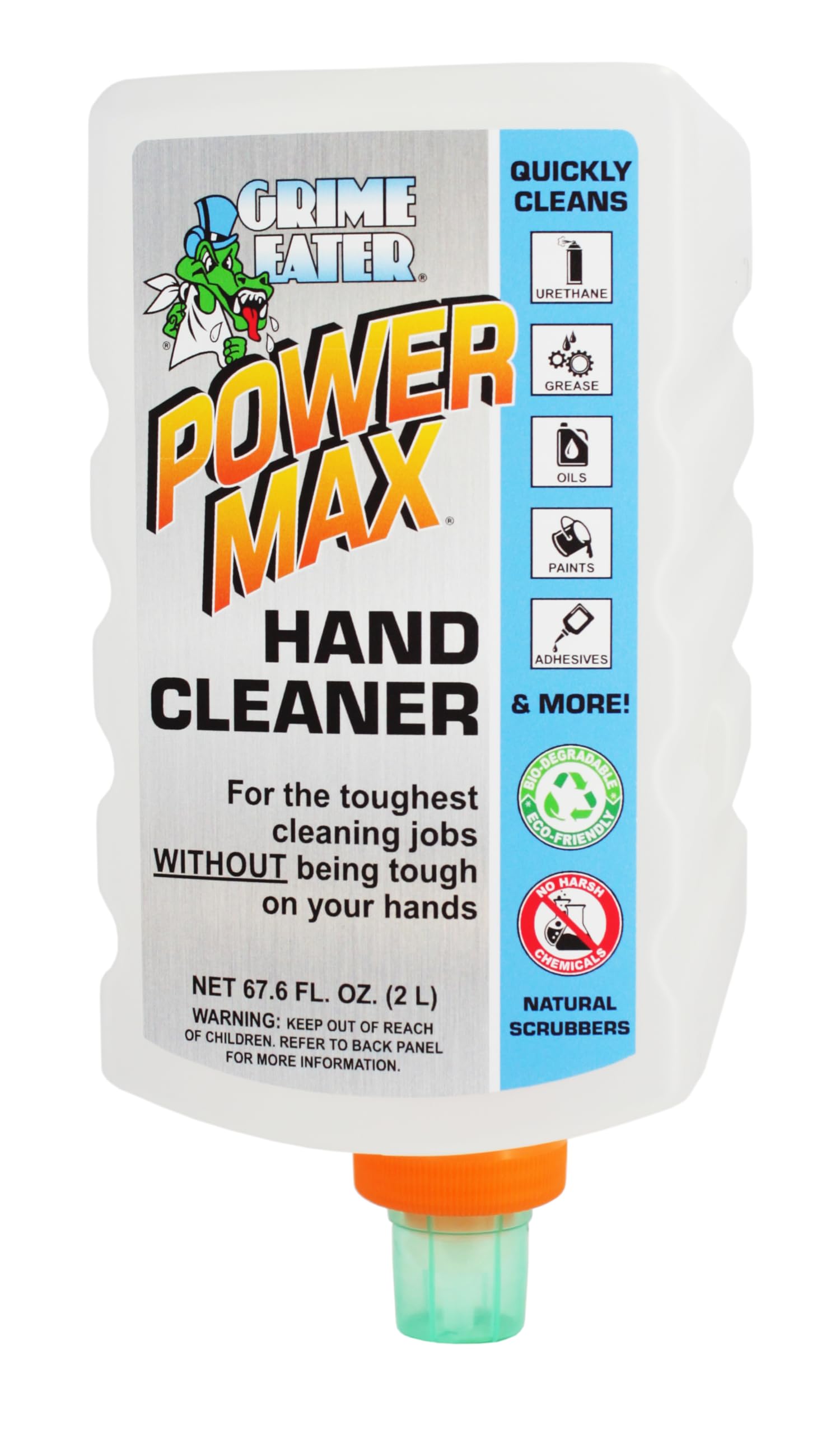 Power Max® Heavy Duty Hand Cleaner - 67.6 oz Cartridge Refills (4-Pack) | Industrial Strength Grease & Oil Remover for Mechanics, Auto Shops & Construction Workers