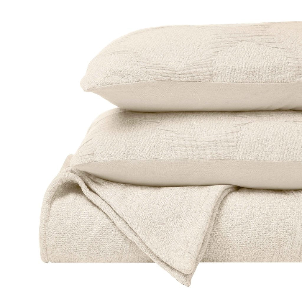 Tanta Cotton Medium Weight Crinkle Woven Coverlet - Soft & Breathable Bedspread for All Seasons | Perfect for Bedroom Decor, Guest Rooms & Cozy Home Styling