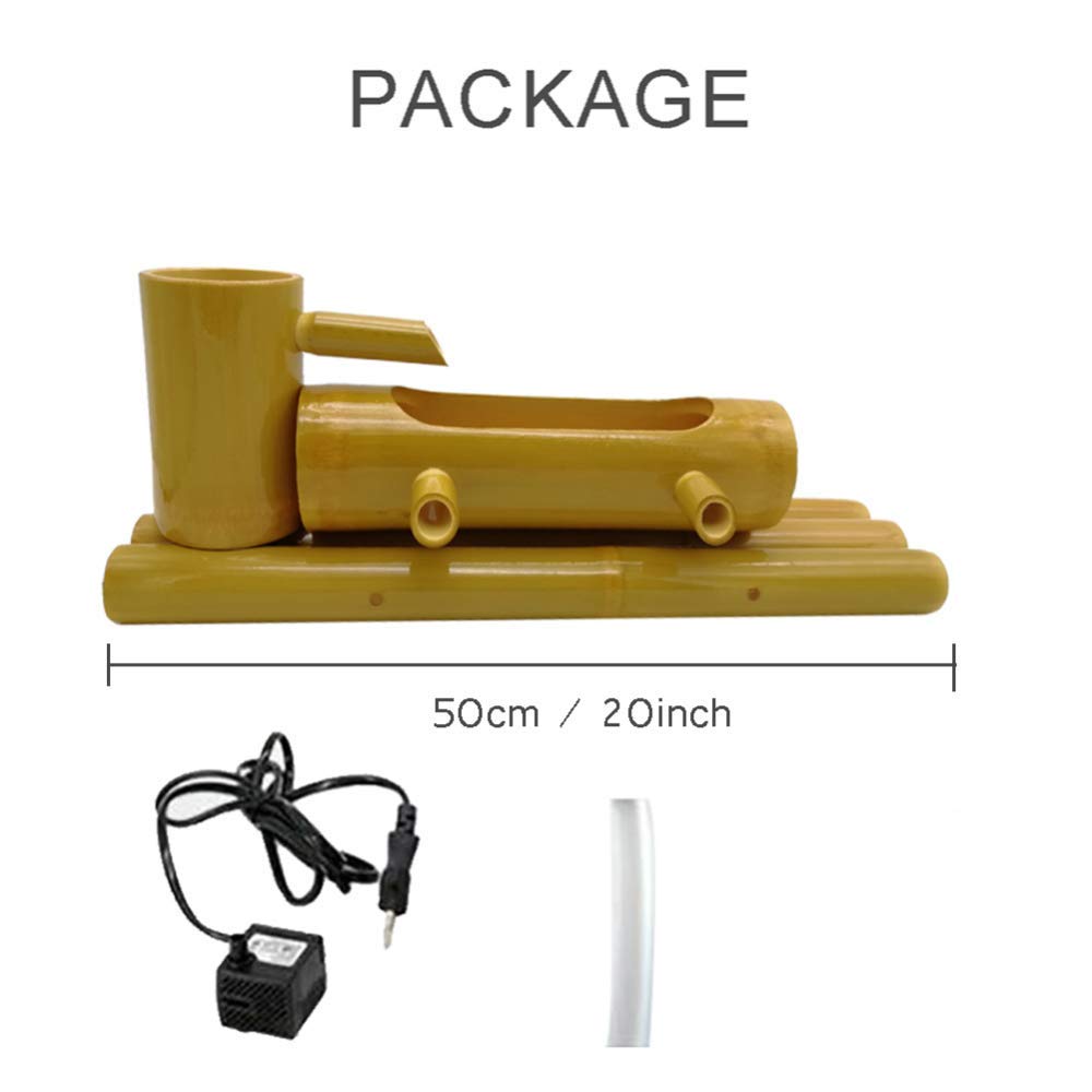 JYCCH Handmade Bamboo Water Fountain with Pump - Zen Garden Decor, Outdoor Relaxation Fountain for Patio, Backyard & Meditation Spaces