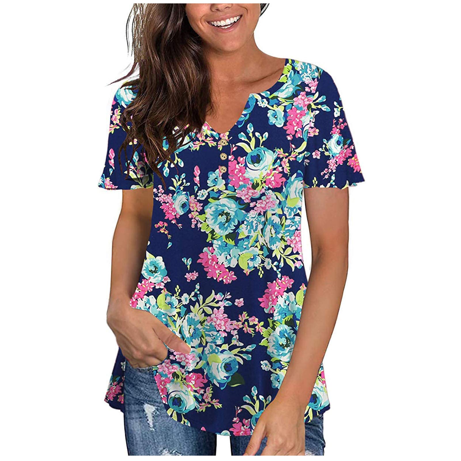 Women's Hollow-Out Studded Long Sleeve T-Shirt | Spring Fashion Loose Solid Tunic Blouse | Casual Crew Neck Pullover Top for Everyday Wear & Layering