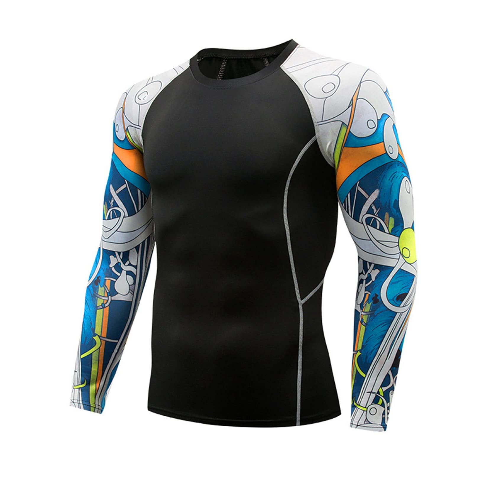 Men's UPF 50+ Long Sleeve Rash Guard Swim Shirt - Sun Protection Athletic Shirt for Swimming, Surfing, Beach & Outdoor Water Sports