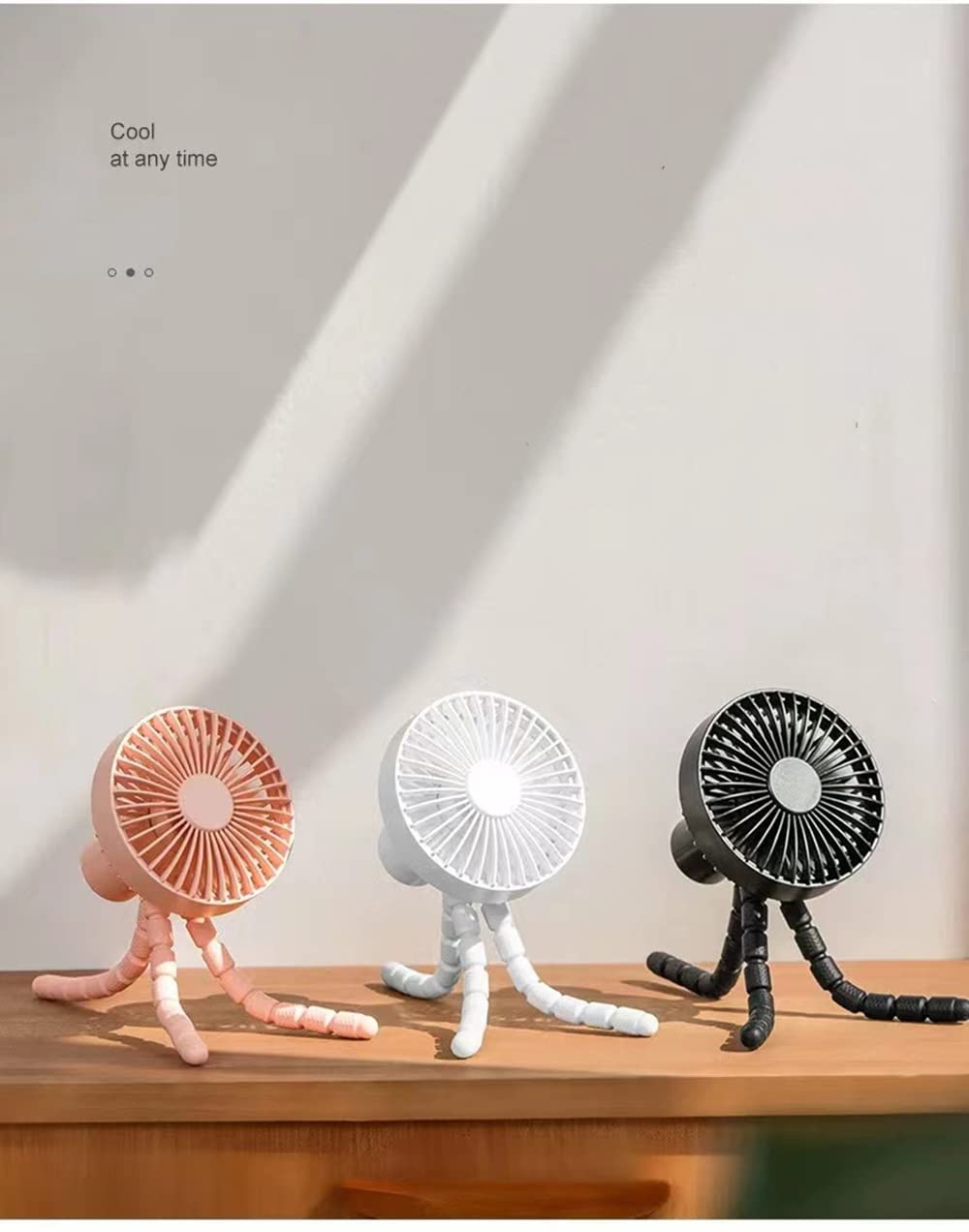 Mini Handheld Stroller Fan with Rechargeable Battery - Flexible Tripod Clip Fan, Quiet & Powerful Cooling - Portable USB Desk Fan for Golf Cart, Stroller, Car, Camping & Outdoor Activities (Pink)