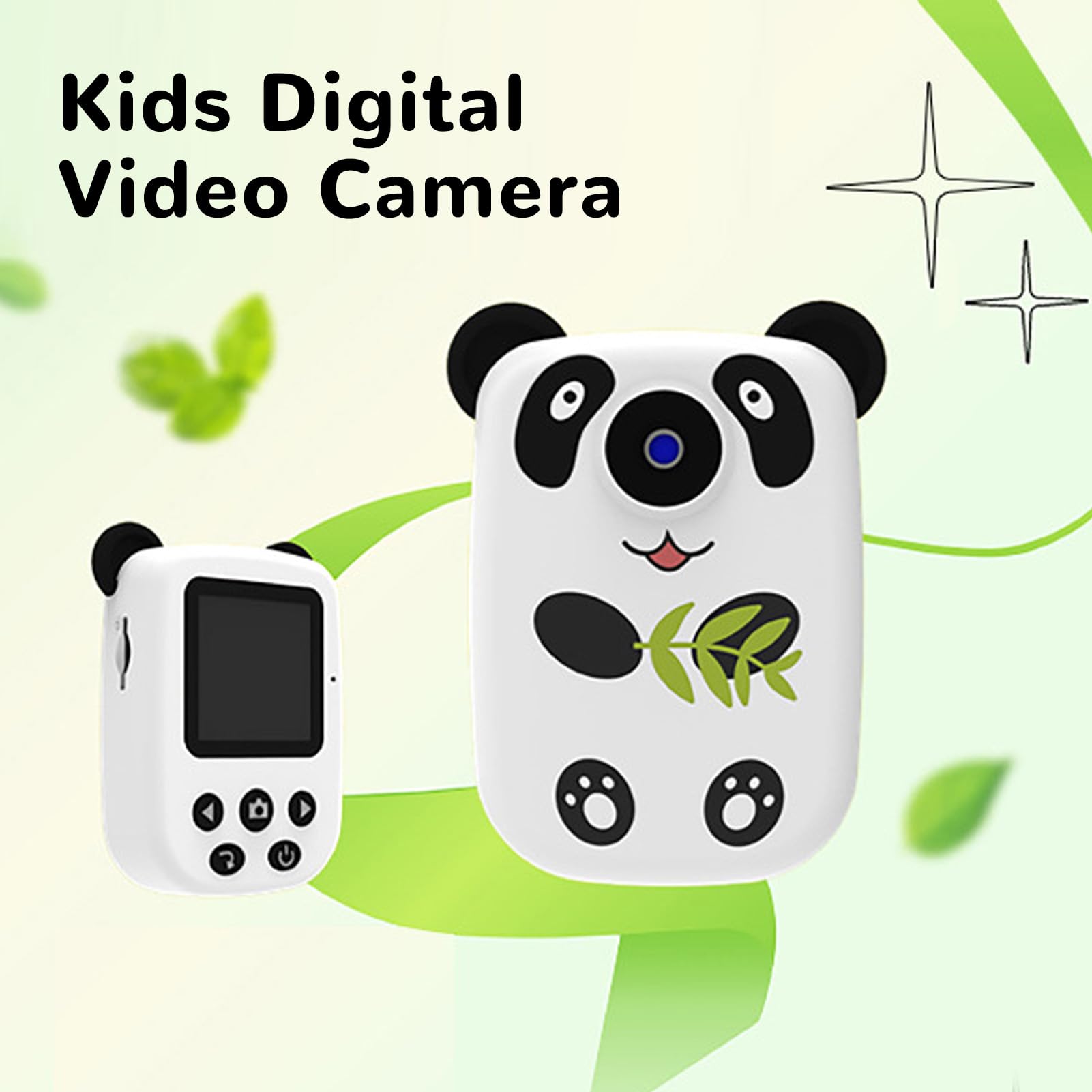Plyisty Kids Camera - 12MP 1080P Panda Cartoon Digital Camera for Boys & Girls with MP3 Player, Easy-to-Use Point & Shoot Camera for Toddlers - Perfect for Birthday Gifts, Travel Adventures & First Photography Experiences