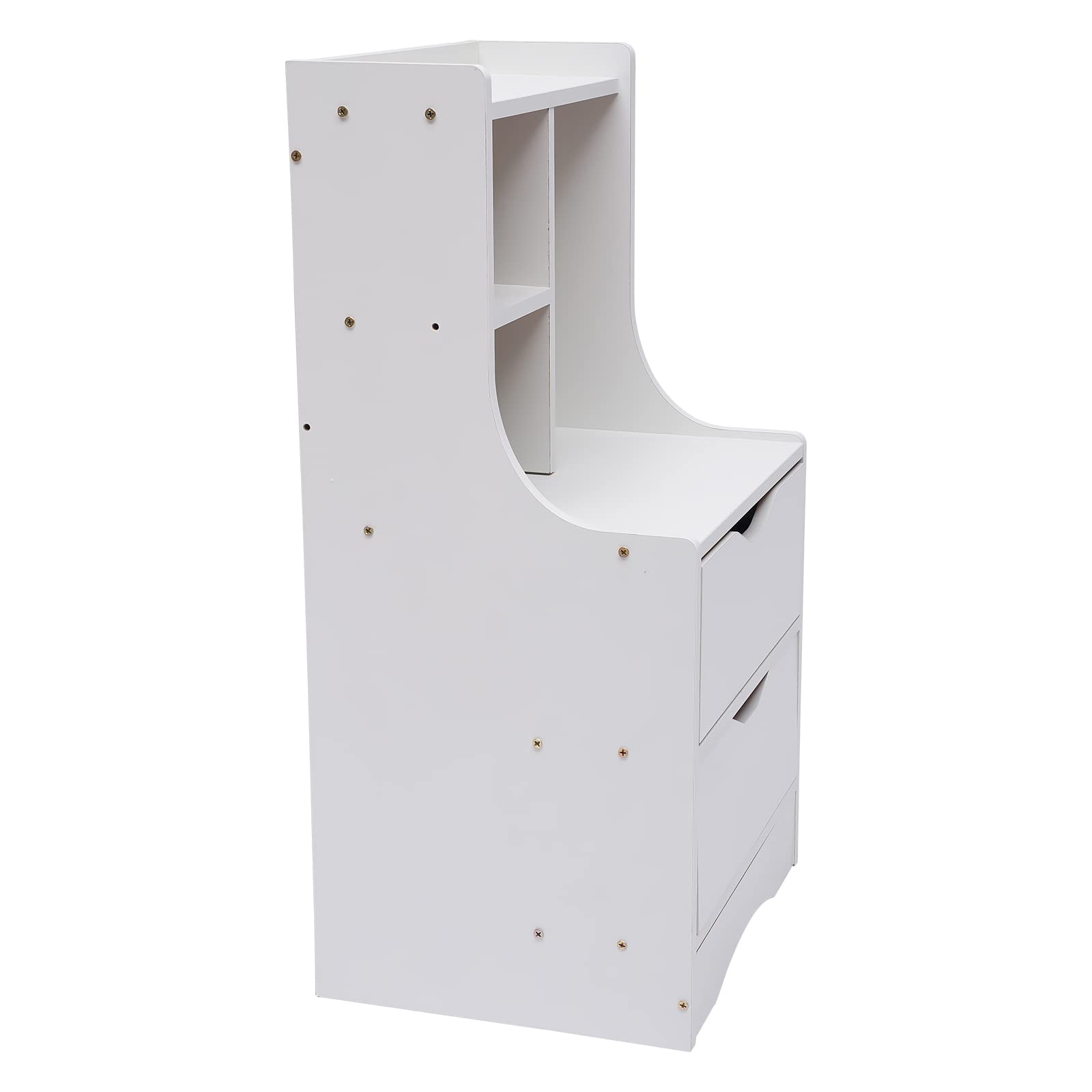 White Nightstand with 2 Drawers & Open Shelf - Solid Wood Bedside Table, Storage Cabinet for Bedroom - Perfect for Holding Lamps, Books & Alarm Clocks - Night Stand, Dresser, Night Table for Modern Home Decor