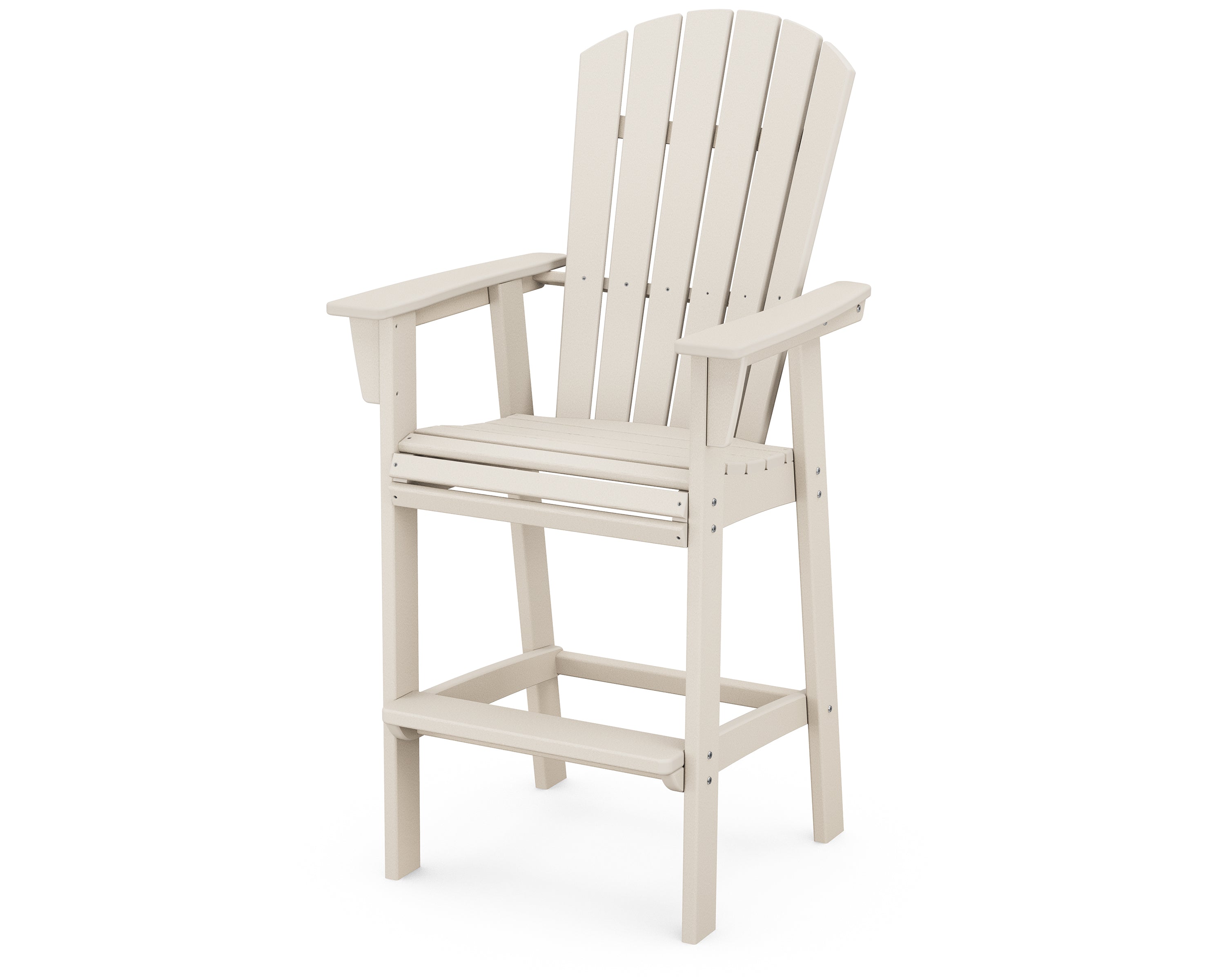 POLYWOOD Nautical Curveback Adirondack Bar Chair - Outdoor Patio Furniture, Weather-Resistant Plastic Adirondack Bar Stool for Deck, Poolside, Beach & Backyard Relaxation