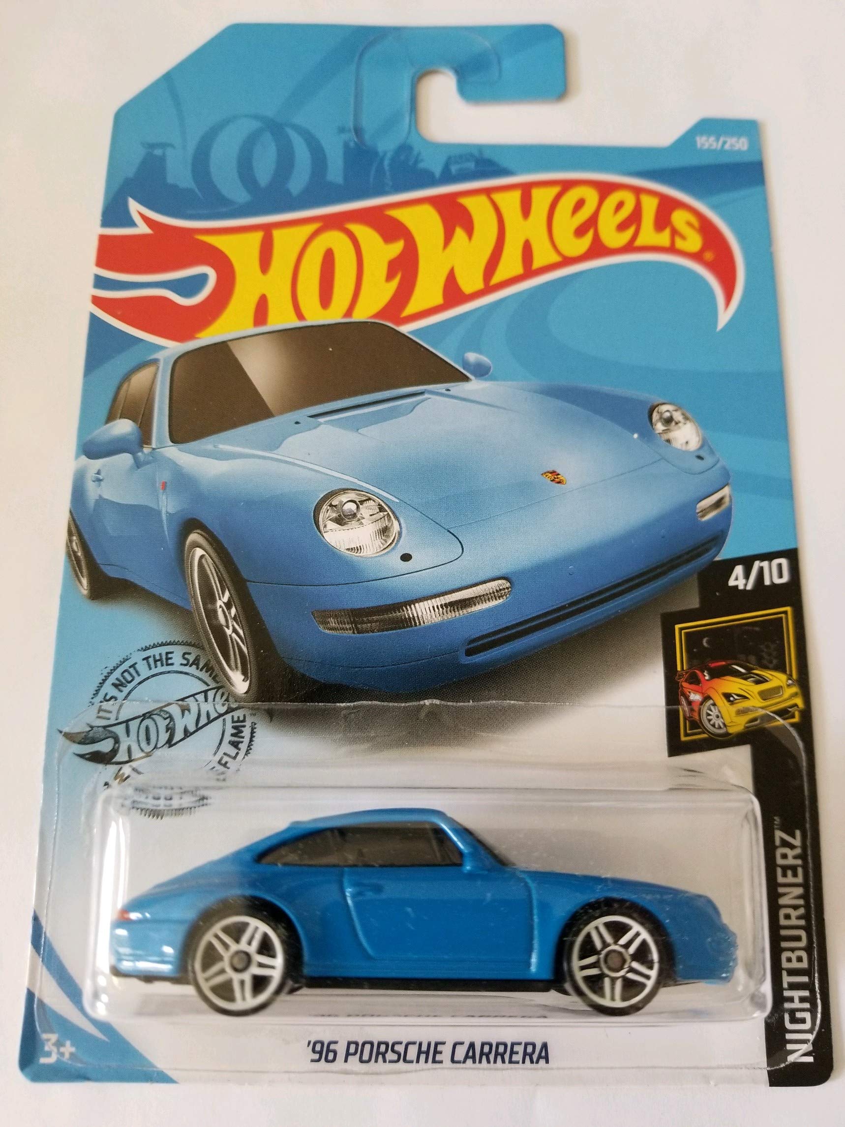 Hot Wheels 2019 Nightburnerz '96 Porsche Carrera Blue 1:64 Scale Diecast Car 155/250 Limited Edition - Collectible Toy for Kids & Adults, Perfect for Display, Racing Games & Gift Giving