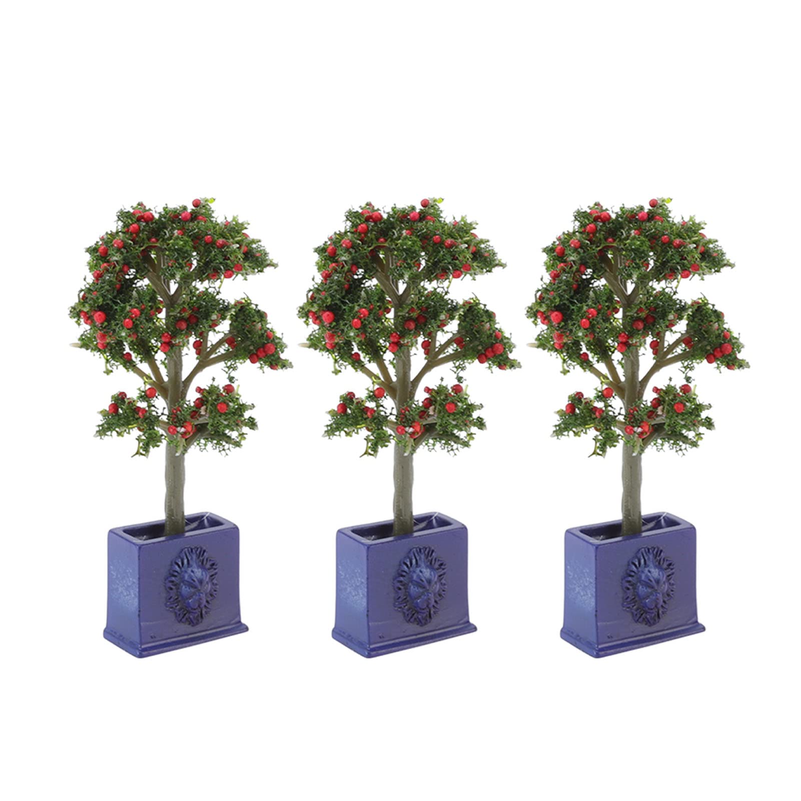 1:12 Scale Miniature Dollhouse Fruit Trees Set - 3PCS Artificial Fruit Tree Models for Dollhouse Decoration | Perfect for DIY Dollhouse Scenes, Fairy Garden Displays & Miniature Landscaping Projects