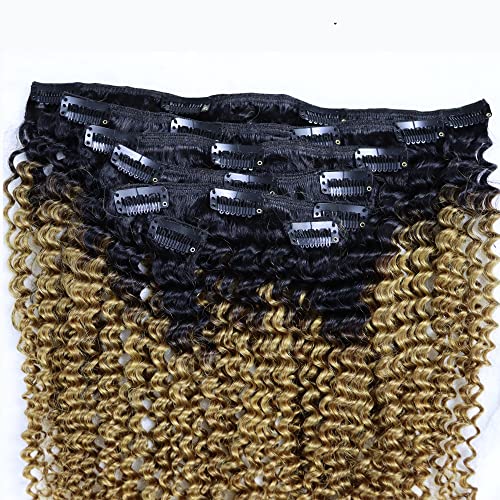 T(1B/27) Kinky Curly Clip In Hair