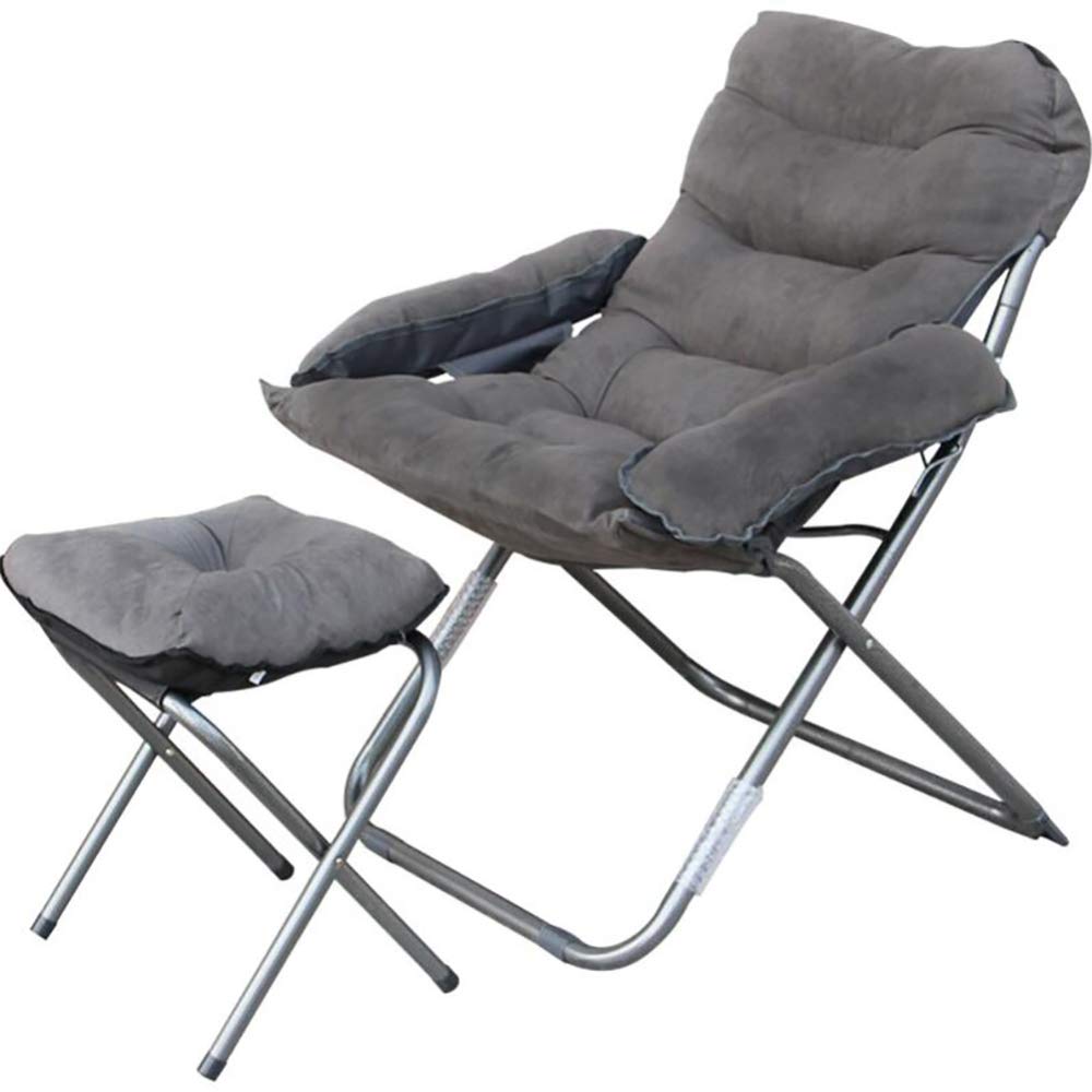 Zenggp Recliner Folding Chair - Adjustable Office Nap Chair, Portable Lounge Bed for Indoor & Outdoor Use - Perfect for Lunch Break, Beach, Camping & Relaxation (Grey)
