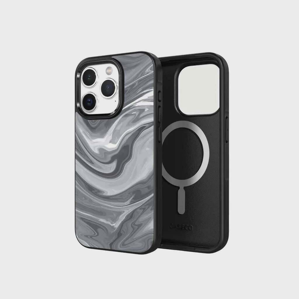 Premium iPhone 15 Pro Max Case with MagSafe - Black Swirl Design | Slim Protective Cover for Everyday Use, Travel & Work