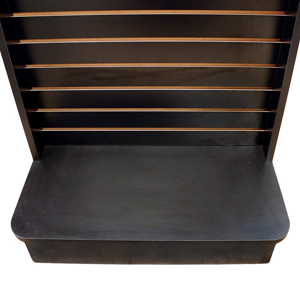 MH GLOBAL 2-Sided Slatwall Display Tower - Black Knockdown Floor Stand Retail Fixture for Store Merchandising | Perfect for Retail Stores, Trade Shows & Boutique Displays