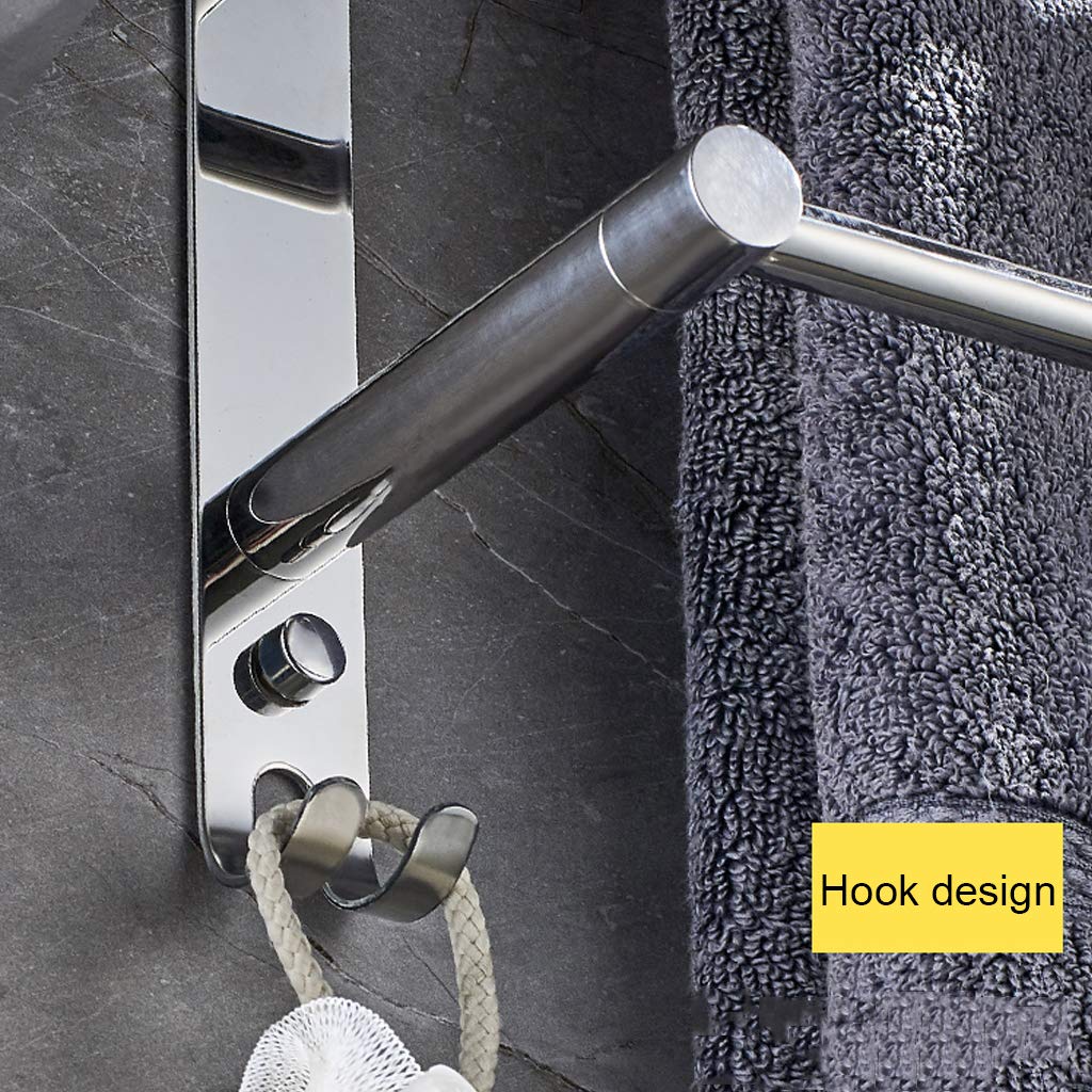 3-Tier Wall Mounted Stainless Steel Bathroom Towel Rack - Polished Chrome Towel Holder for Kitchen & Bathroom - Space Saving Storage Solution for Hand Towels, Washcloths and Bath Accessories