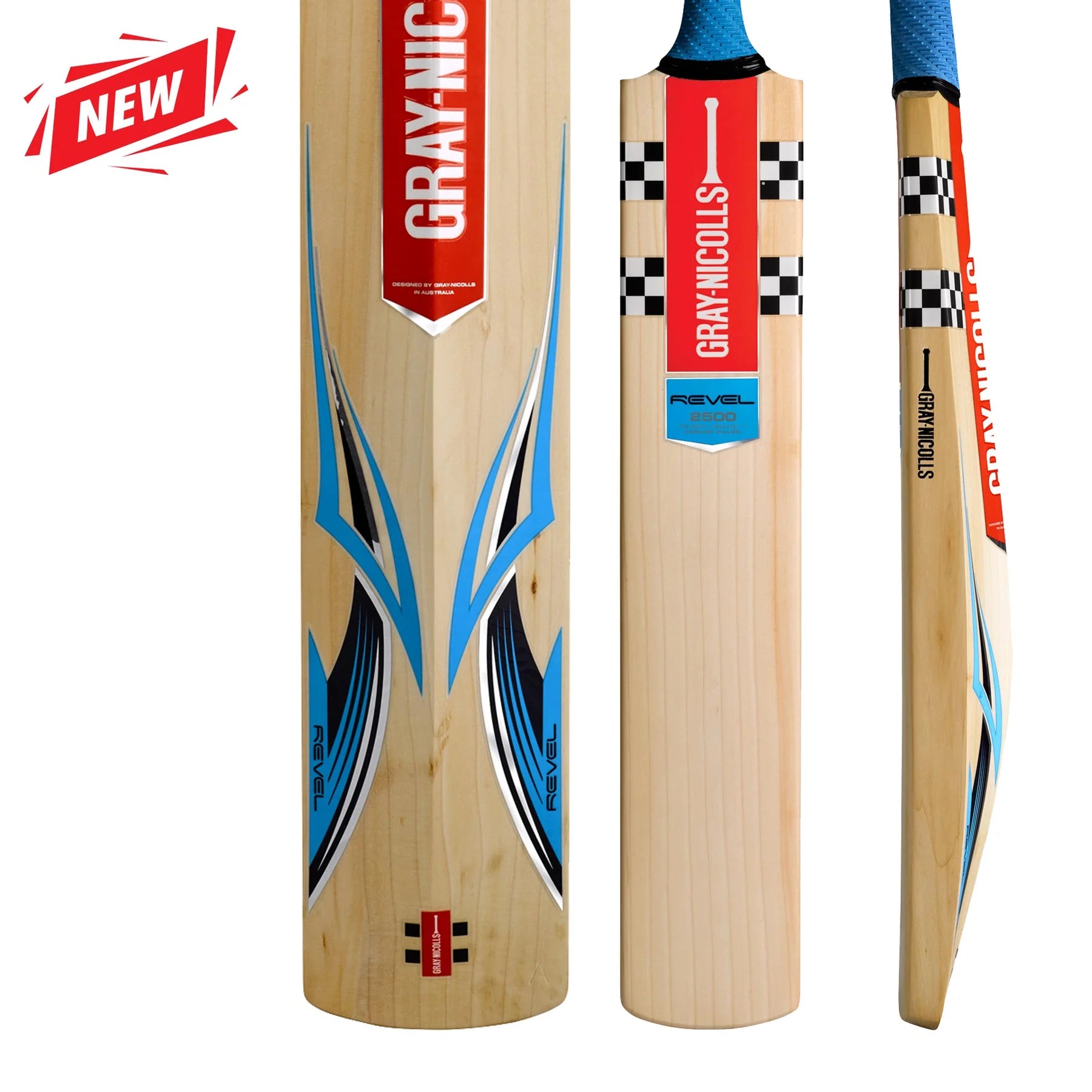 Gray Nicolls Revel 2500 Adult Cricket Bat - Premium English Willow Cricket Bat for Professional & Amateur Players - Perfect for Matches, Training & Backyard Cricket Practice