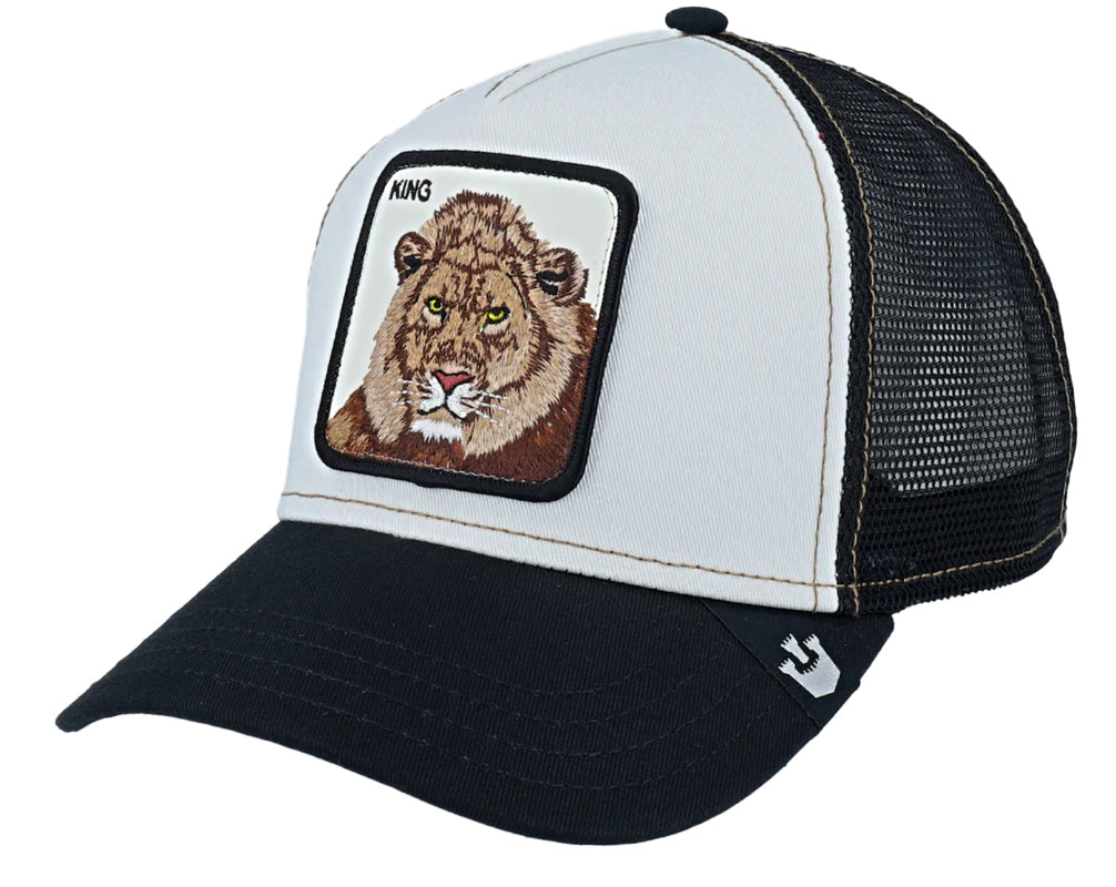 Goorin 'King' Trucker Style Baseball Cap - Black & White Adjustable Snapback Hat for Men & Women | Perfect for Outdoor Activities, Sports & Casual Wear