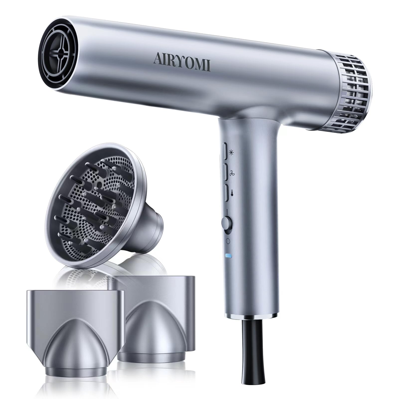 Professional Ionic Hair Dryer with Brushless Motor - 2000W Fast Drying, 3 Heat & 3 Speed Settings, Magnetic Nozzles & Diffuser - Ultra Lightweight 0.83lb, Quiet 60dB - Perfect for Home, Salon & Travel Use