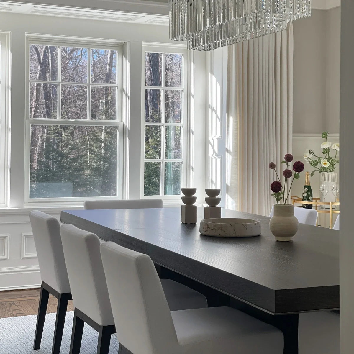 Pinch Pleated Blackout Curtains - 100% Linen Custom Drapes in Grey & Beige | Modern Thermal Insulated Window Treatments for Living Room & Bedroom