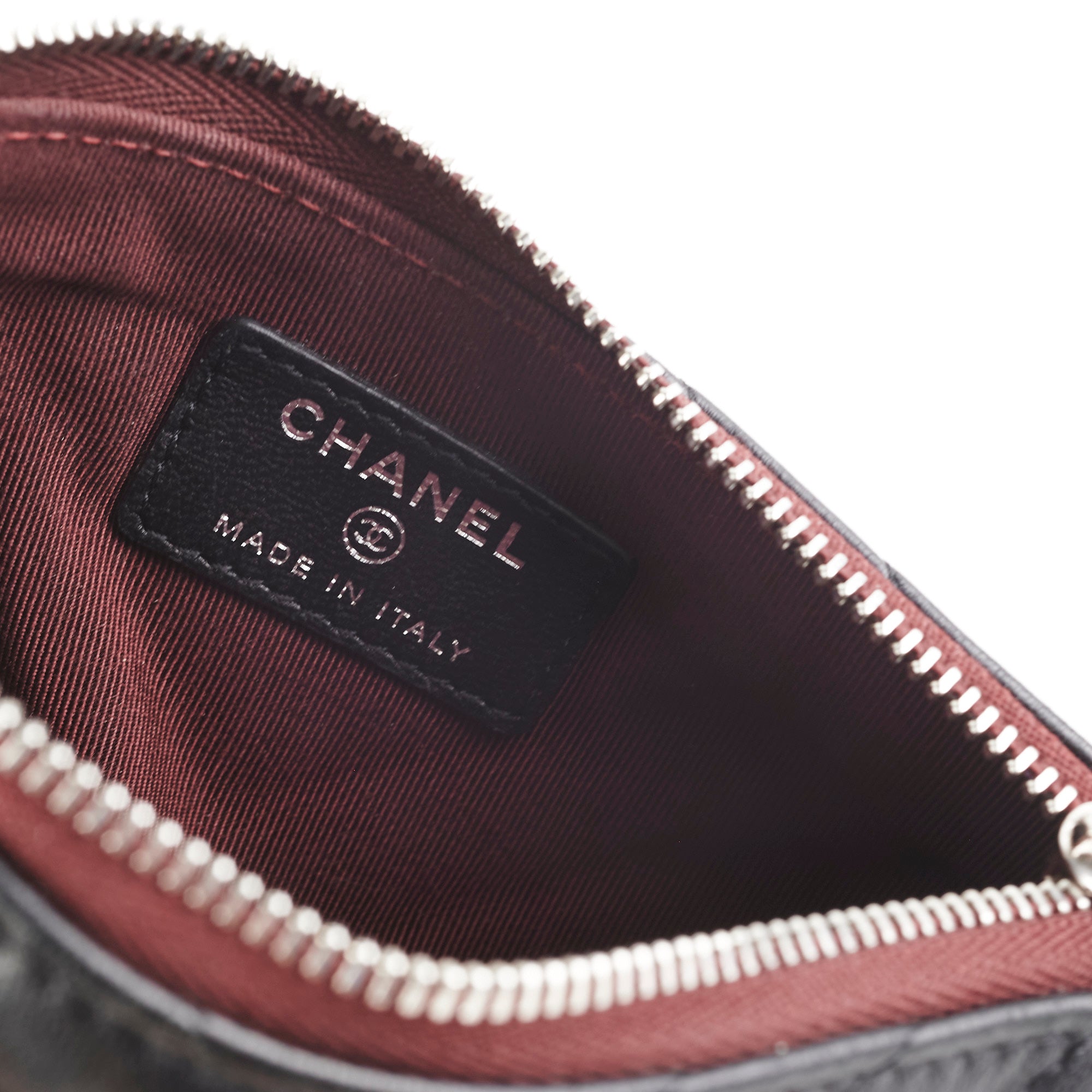Chanel Small Chevron Black O Case - Luxury Leather Wallet for Women | Perfect for Everyday Use, Travel & Gifting