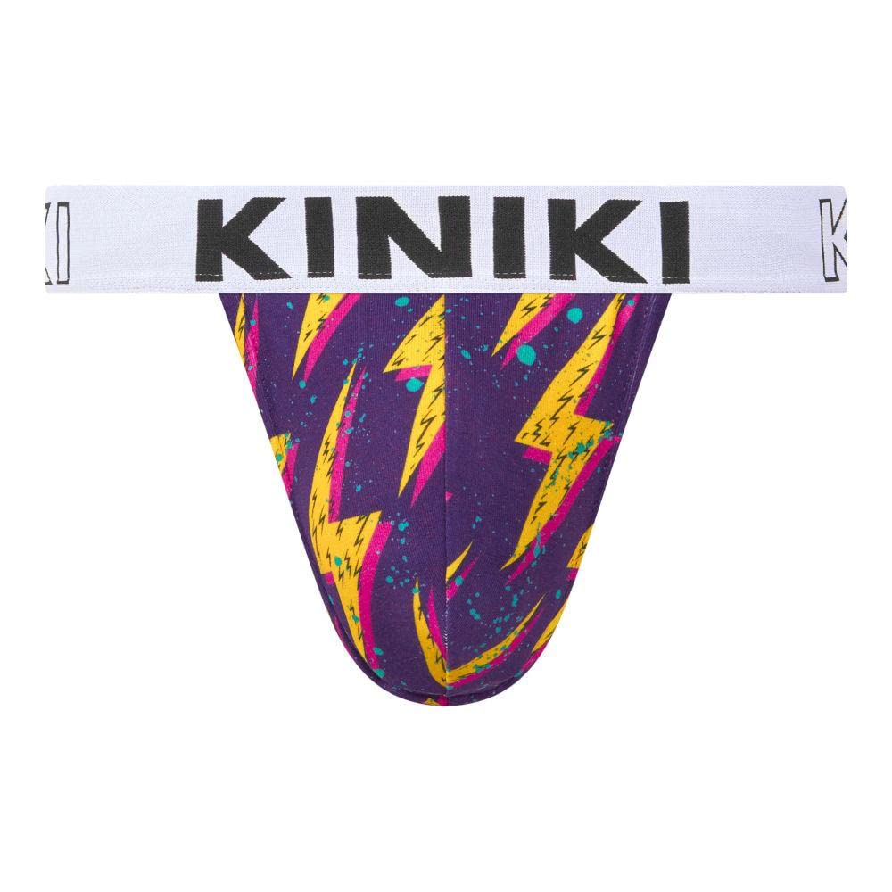 Kiniki Men's Cotton Printed Thong Underwear - Soft, Breathable & Comfortable for Daily Wear, Gym & Beach - Trendy Low Rise Briefs for Active Lifestyles