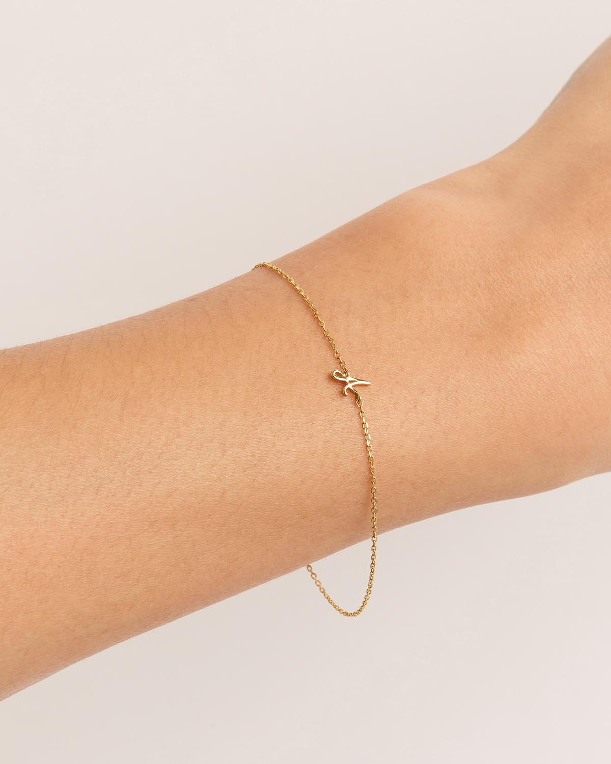 14K Solid Gold Love Letter Bracelet - Dainty & Elegant Jewelry for Women, Perfect Gift for Anniversary, Valentine's Day & Special Occasions