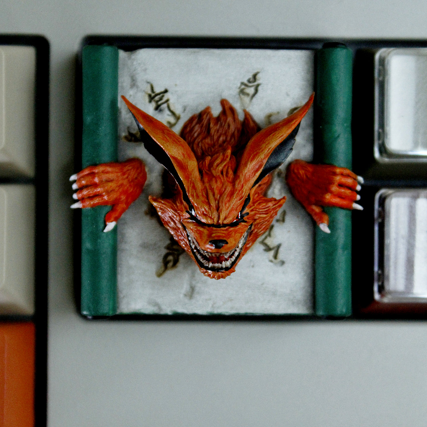 Naruto Kurama Sealed Scroll Resin Coated 4U Custom Anime Gaming Keycaps - Perfect for Mechanical Keyboards & Anime Enthusiasts