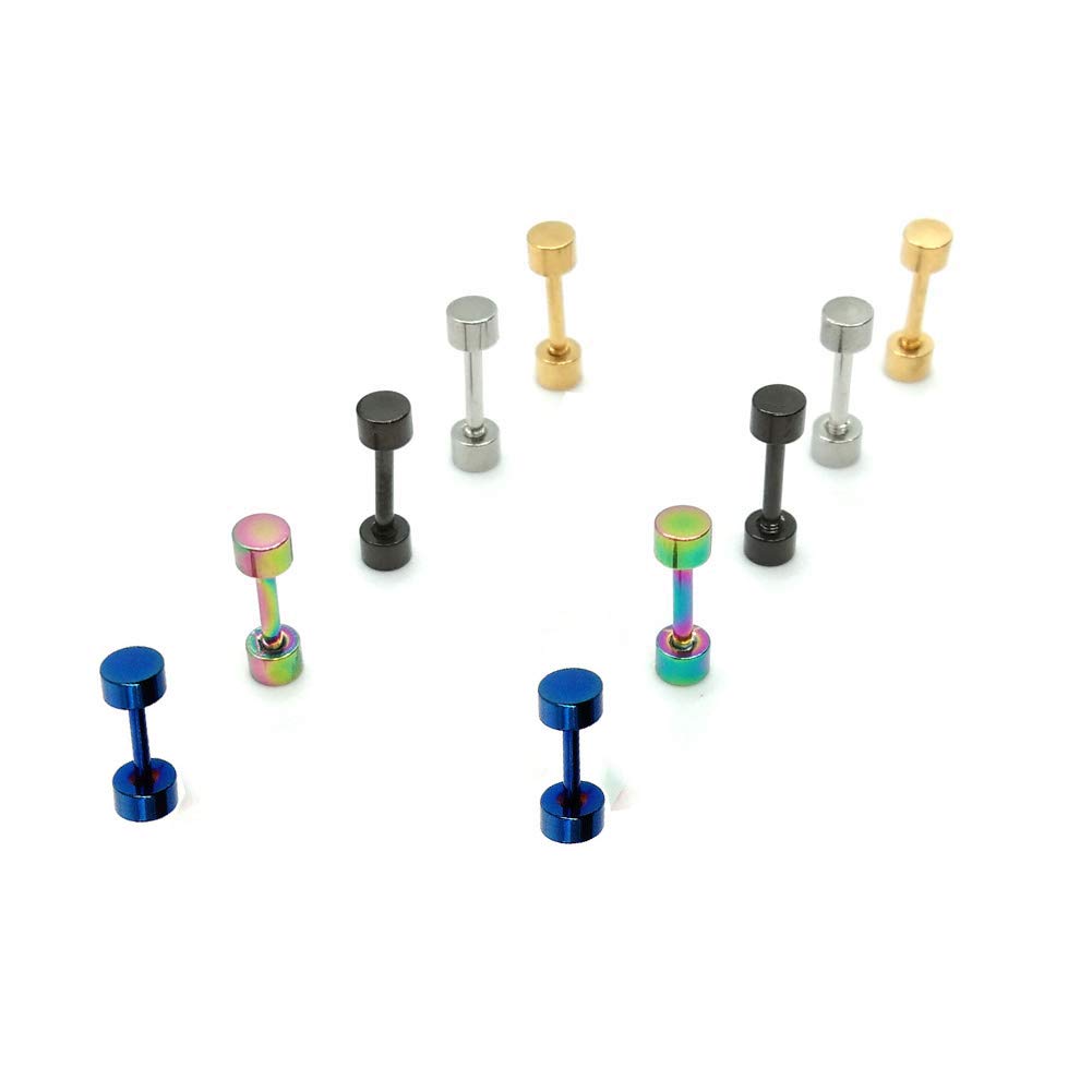 High Polished Surgical Steel Screw Back Dot Stud Earrings for Women & Men - 5 Pairs (3MM/4MM/5MM/6MM/8MM) - Hypoallergenic Body Jewelry for Daily Wear, Parties & Gifts