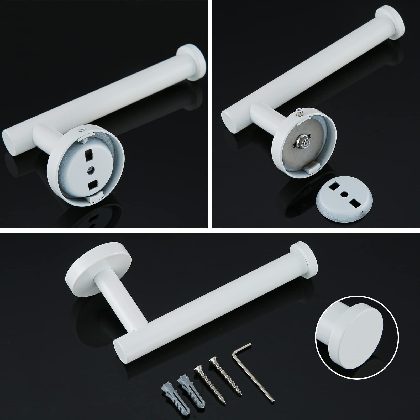 SEABEFORE White Toilet Paper Holder - Wall-Mounted Bathroom Tissue Roll Dispenser - Perfect for Modern Homes, Apartments & Restrooms