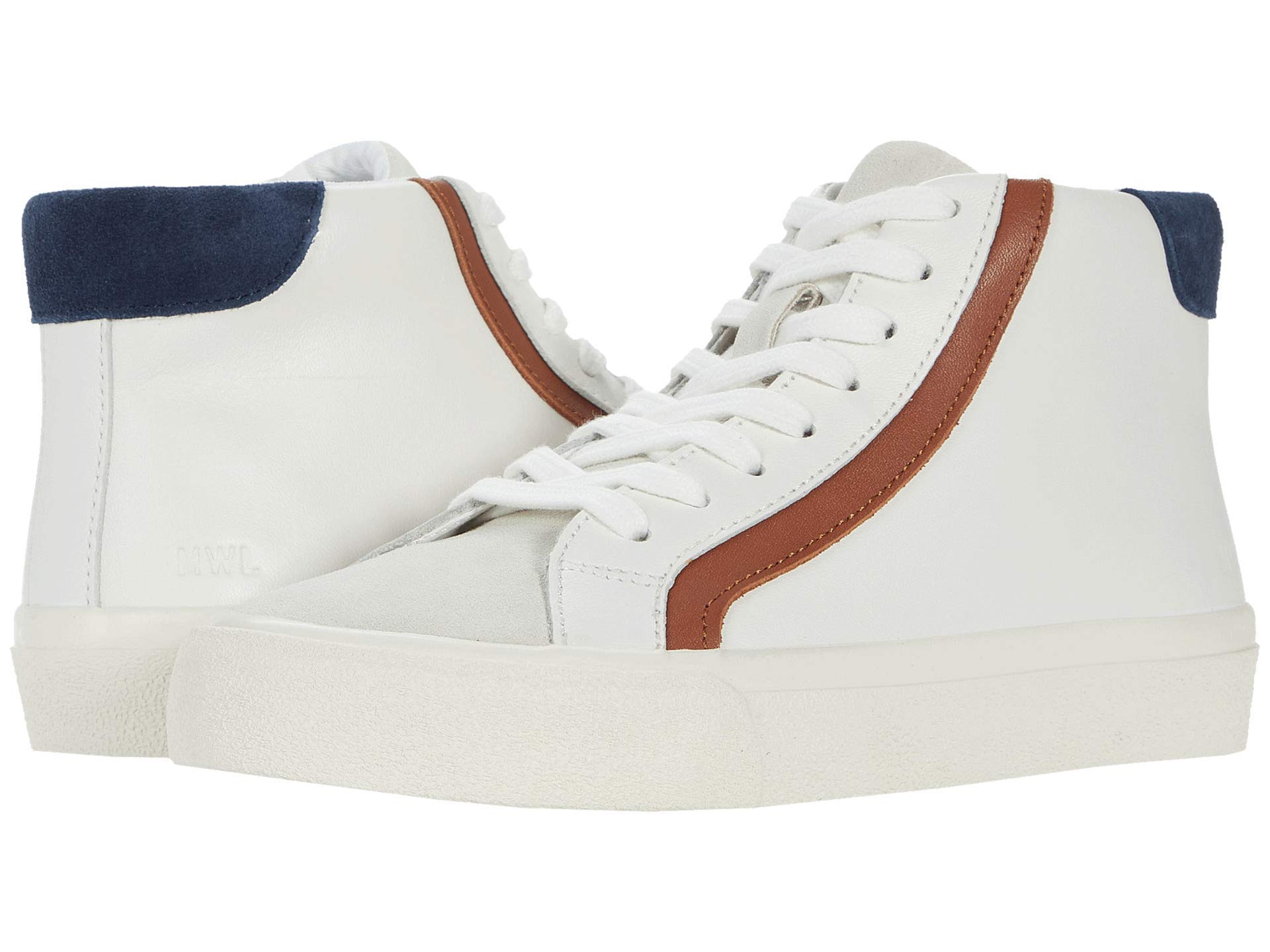 Madewell Sidewalk High-Top Sneakers for Women - Colorblock Leather Casual Shoes | Comfortable Walking & Everyday Wear Fashion Sneakers