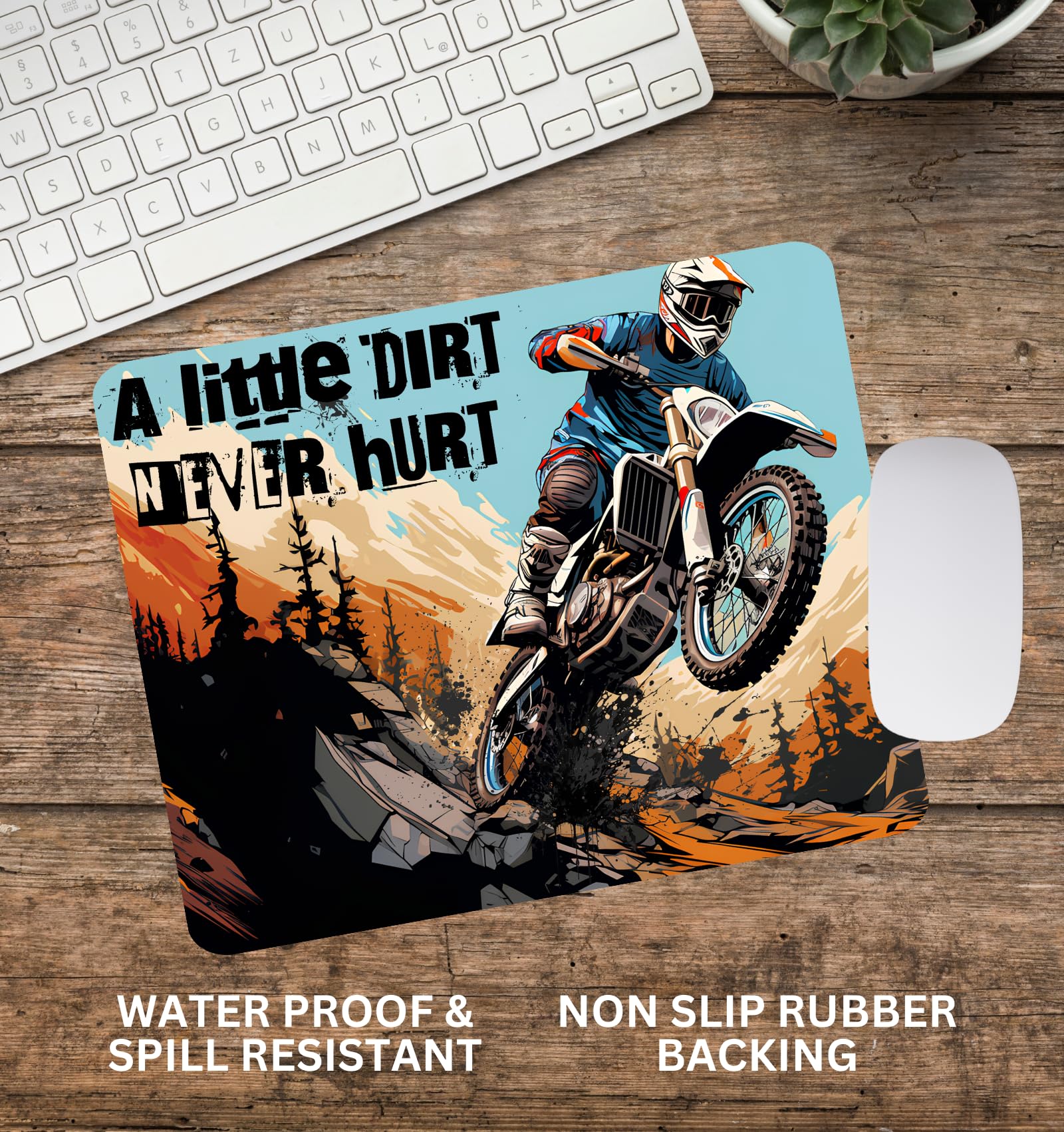 Motocross Racing Mouse Pad - Non-Slip Gaming Mouse Mat for Dirt Bike & MX Racing Enthusiasts - Perfect for PC, Laptop & Office Use