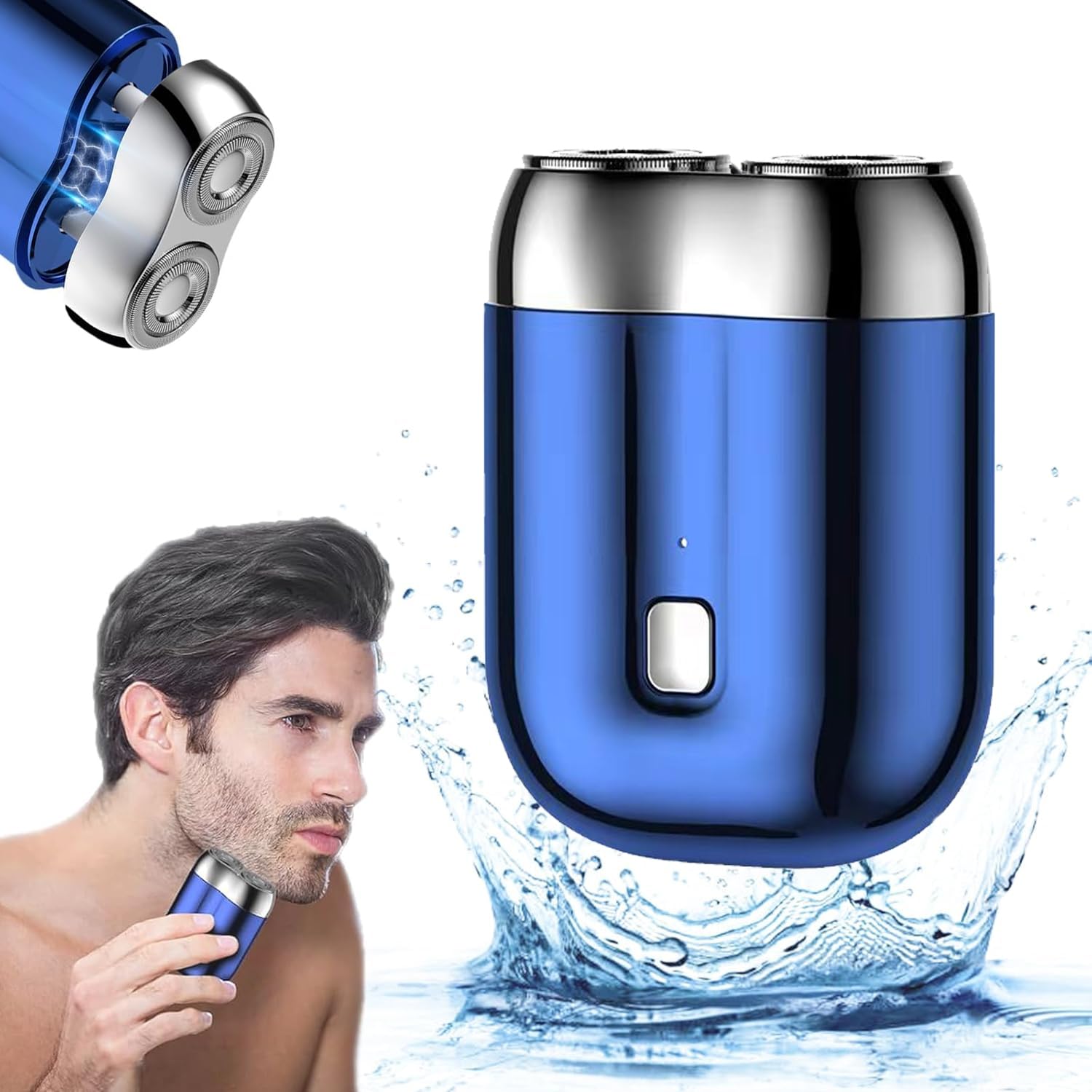 2025 New Mini Dual-Head Electric Shaver for Men - Portable USB Rechargeable Travel Razor, Waterproof & Washable Compact Shaver for Home, Car, Gym & Business Trips - Perfect Gift for Dad & Husband