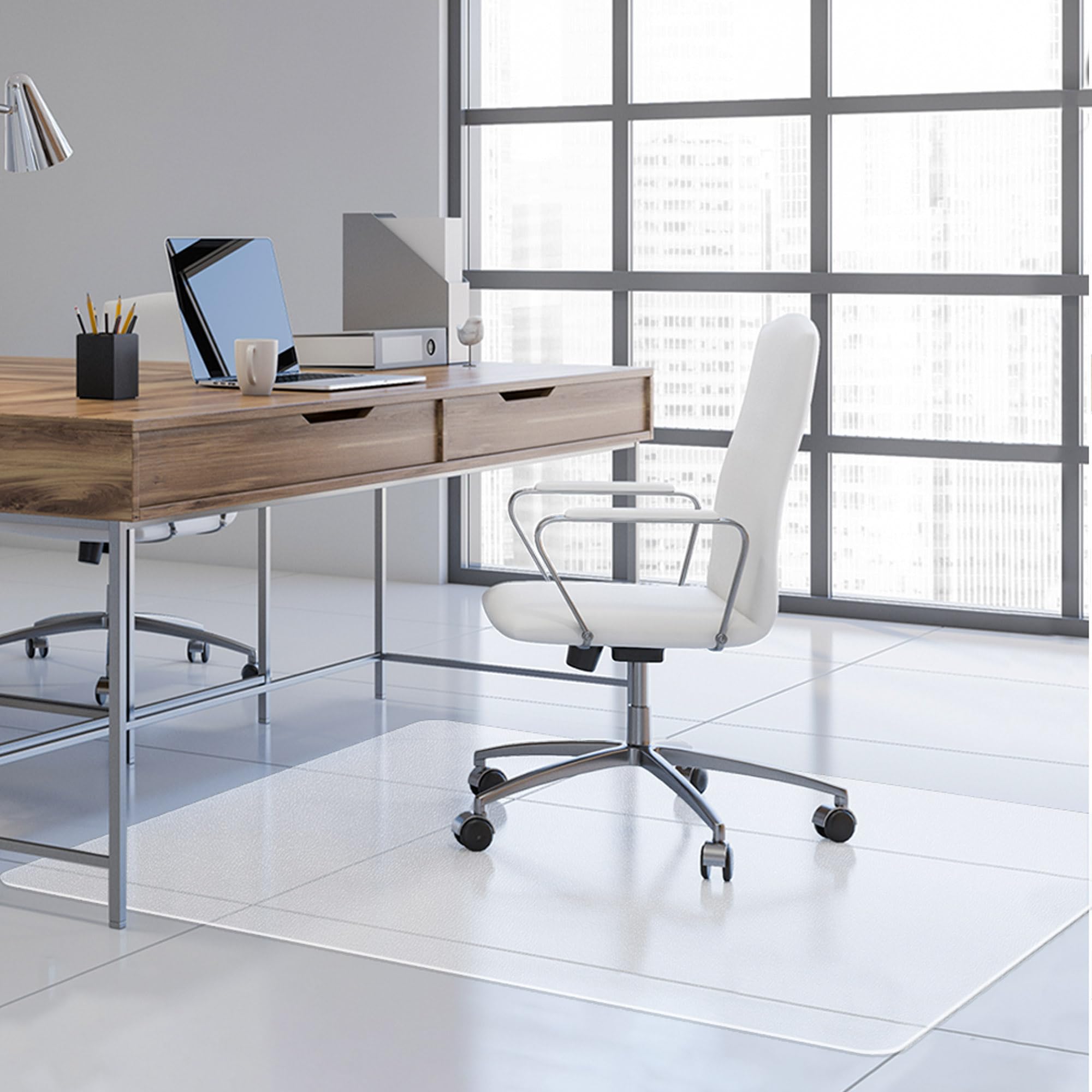 40' x 48' Hard Floor Protector Mat for Rolling Chairs - Non-Slip Office Chair Mat for Hardwood Floors - Easy Glide Desk Mat for Home & Office Workspaces (Rectangle)