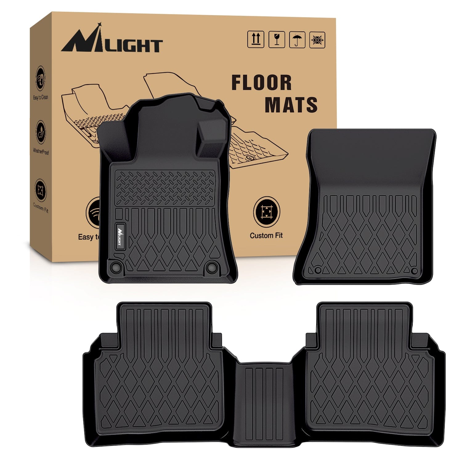 Premium TPE Floor Mats for Nissan Altima 2019-2025 - Custom Fit All-Weather Car Mats for Sedan - Perfect for Daily Commute, Road Trips & Winter Protection