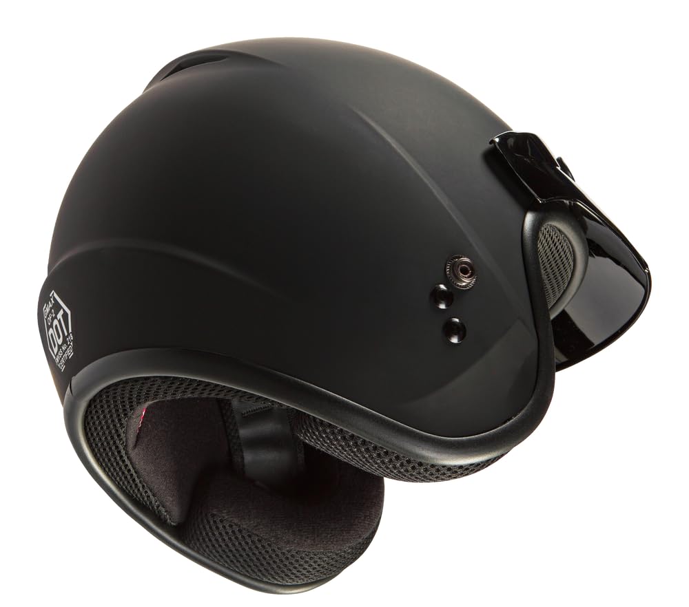 GMAX Youth OF-2Y Open Face Motorcycle Helmet - Matte Black, Youth Large - FMVSS 218 Approved - Safe & Comfortable for Kids Riding, Scooters & ATV Adventures