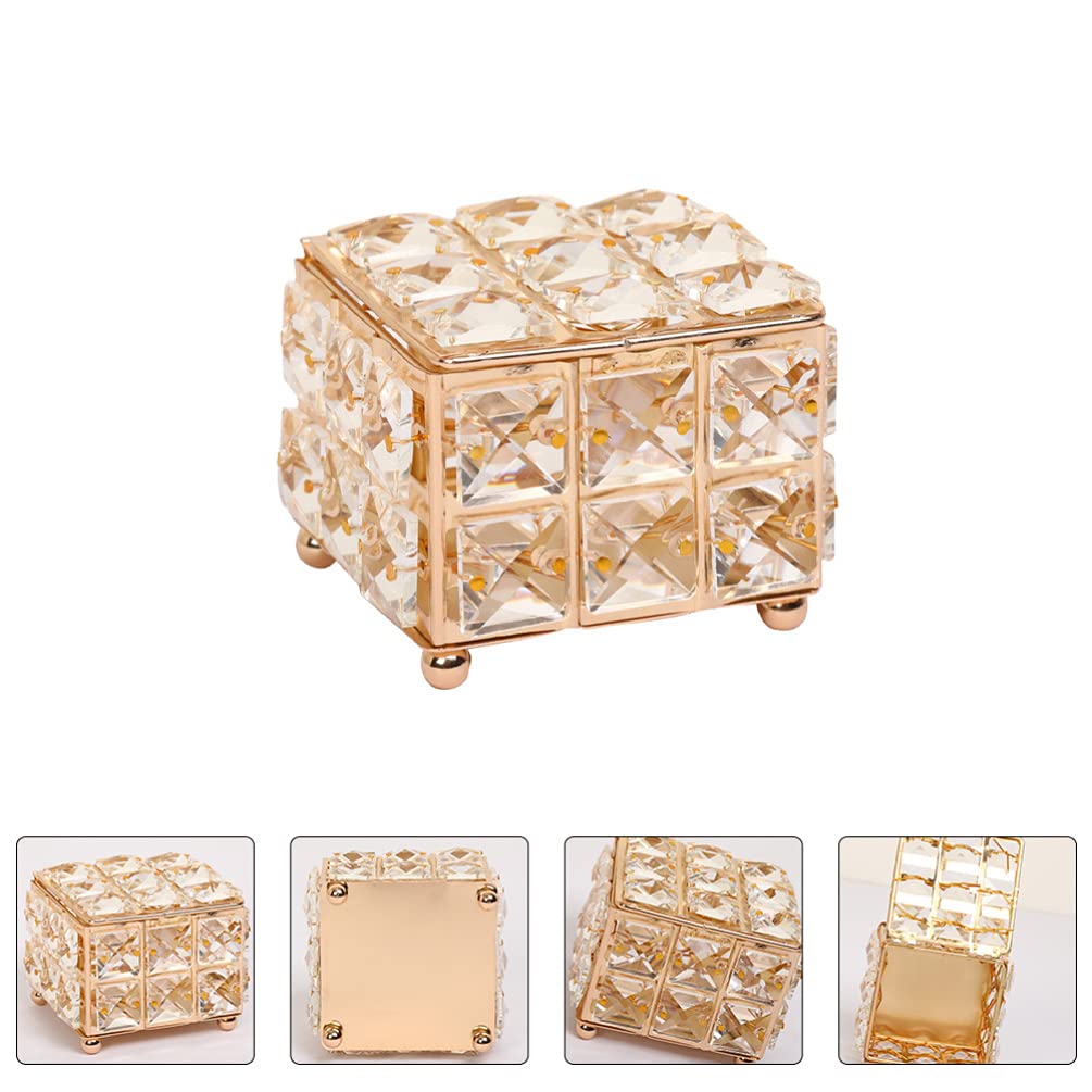Happyyami Elegant Square Jewelry Box with Lid - Stylish Jewelry Storage Organizer for Girls, Women | Perfect for Home Decor, Vanity Table, Gift Giving & Travel Accessories
