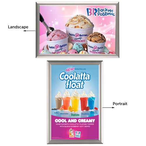 11x17 AD Promo Countertop Sign Frame - Silver Snap Frame with Built-in Easel & Wall Mount - Perfect for Retail Displays, Restaurants & Trade Shows