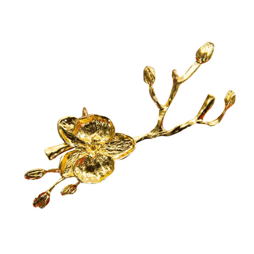 DOITOOL Golden Plum Flower Napkin Ring Holders - 1PC Elegant Tableware Clamp for Wedding, Party & Birthday Decor - Perfect for Fine Dining & Special Occasions