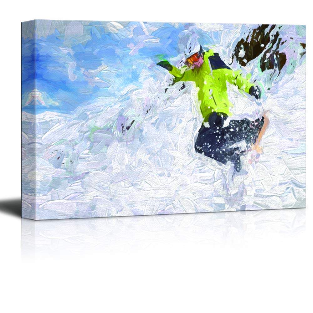 Snowboarding Wall Art - 32x48 Inches Framed Canvas Print for Home Decor, Bedroom & Living Room Paintings | Perfect for Sports Enthusiasts & Winter Theme Interiors