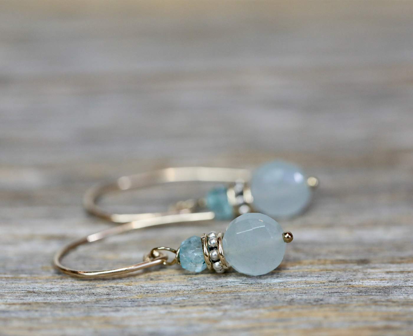 Aquamarine Drop Earrings for Women - Sterling Silver & Gold March Birthstone Jewelry - Elegant Dangle Earrings for Birthday, Anniversary & Christmas Gifts - Perfect for Weddings, Parties & Special Occasions